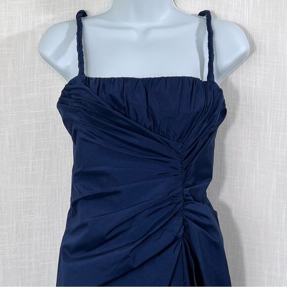 Adrianna Papell Dark Navy Ruched Event Evening Cocktail Dress Size 6 - Picture 2 of 11